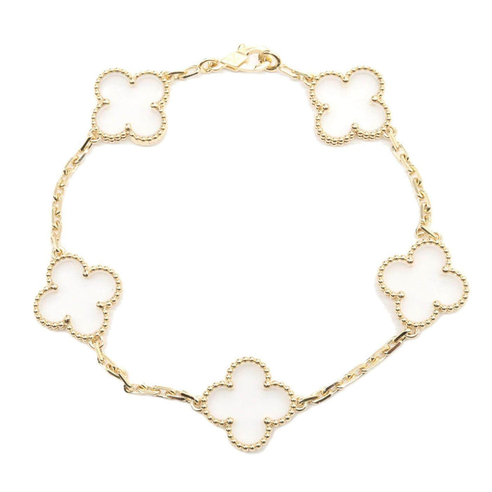 Van Cleef & Arpels Vintage Alhambra Crystal 18K Yellow Gold Bracelet – front view