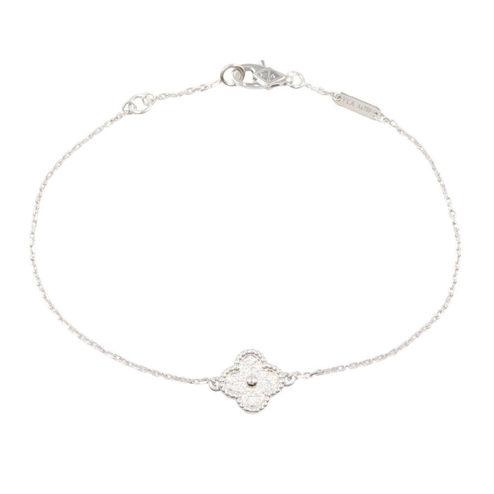 Van Cleef & Arpels Sweet Alhambra 18K White Gold Diamond Bracelet – front view