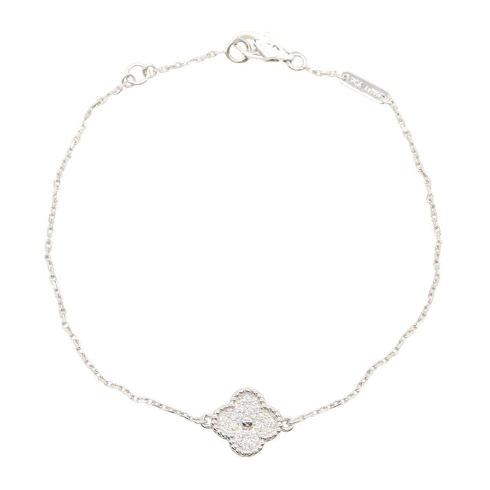 Van Cleef & Arpels Sweet Alhambra 18K White Gold Diamond Bracelet – front view