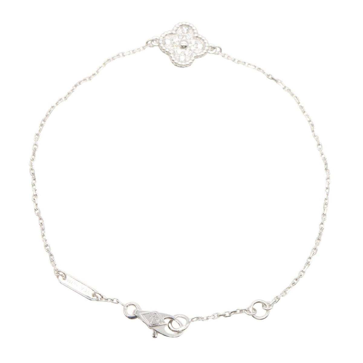 Van Cleef & Arpels Sweet Alhambra 18K White Gold Diamond Bracelet – detail view