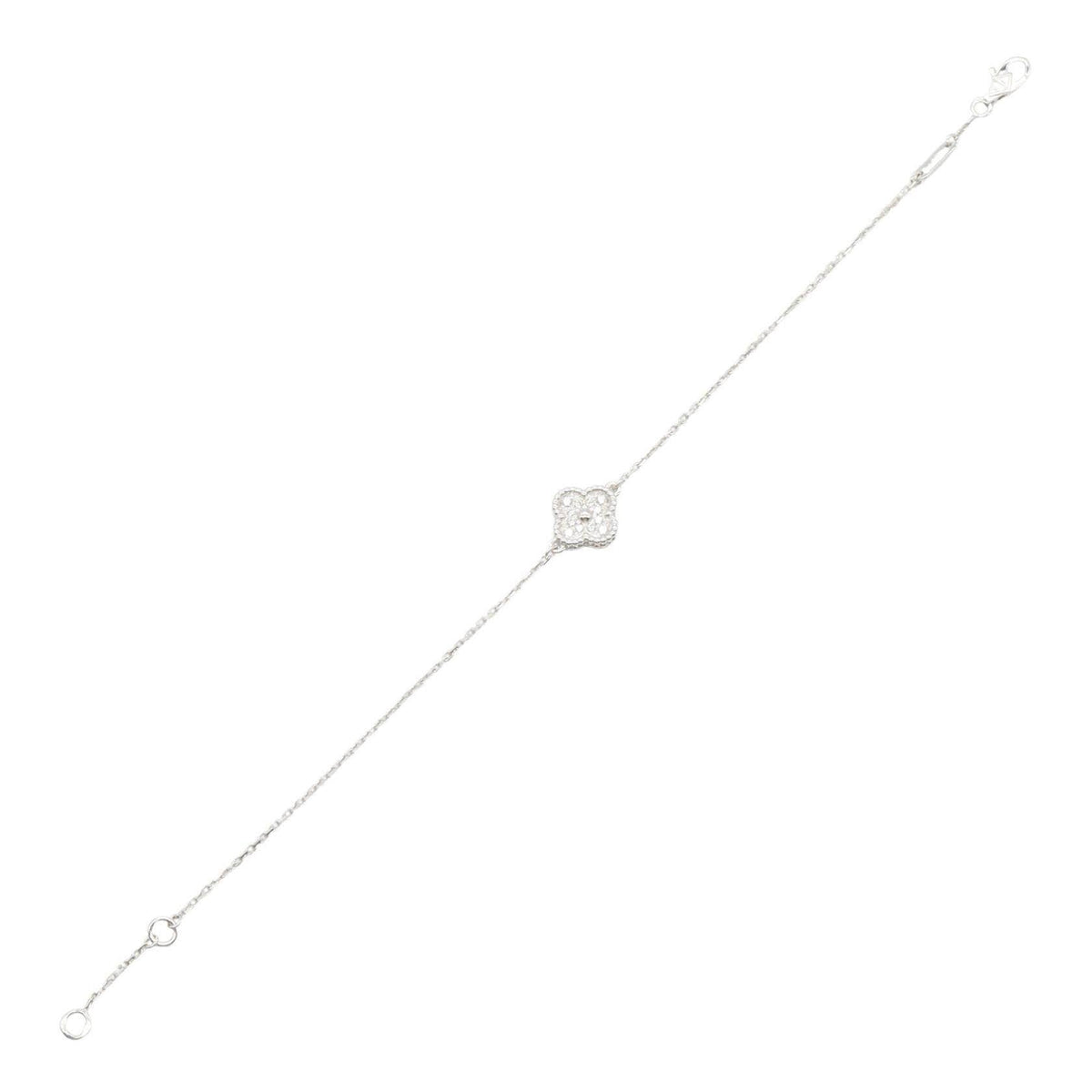 Van Cleef & Arpels Sweet Alhambra 18K White Gold Diamond Bracelet – clasp detail