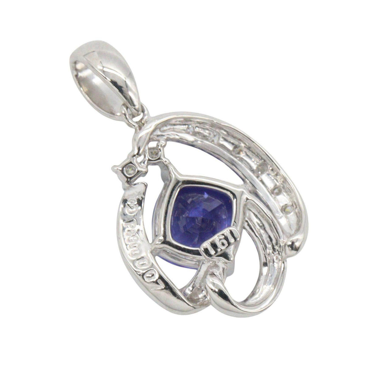 Tasaki 18K White Gold Diamond Tanzanite Pendant – clasp detail