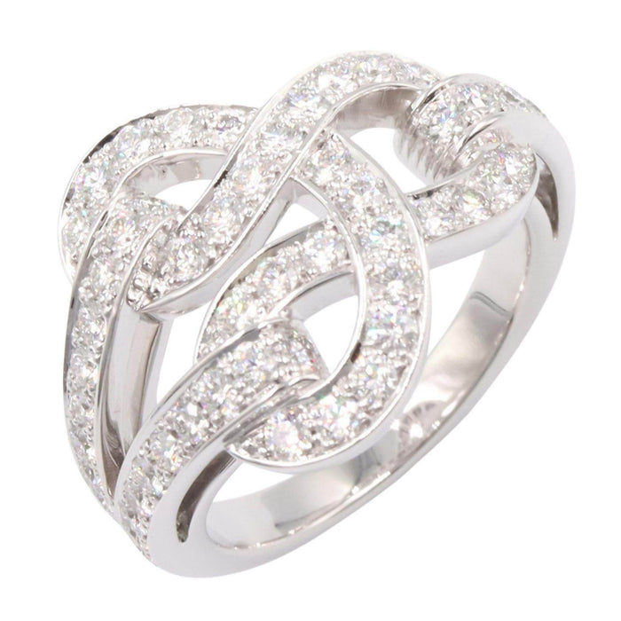 Cartier Agrafe 18K White Gold Diamond Ring – front view