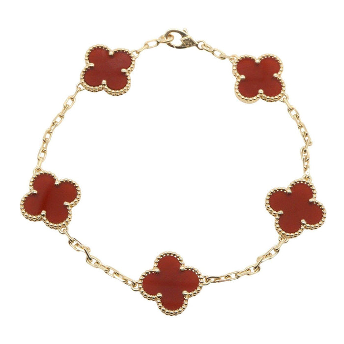 Van Cleef & Arpels Vintage Alhambra 18K Yellow Gold Diamond Bracelet – front view