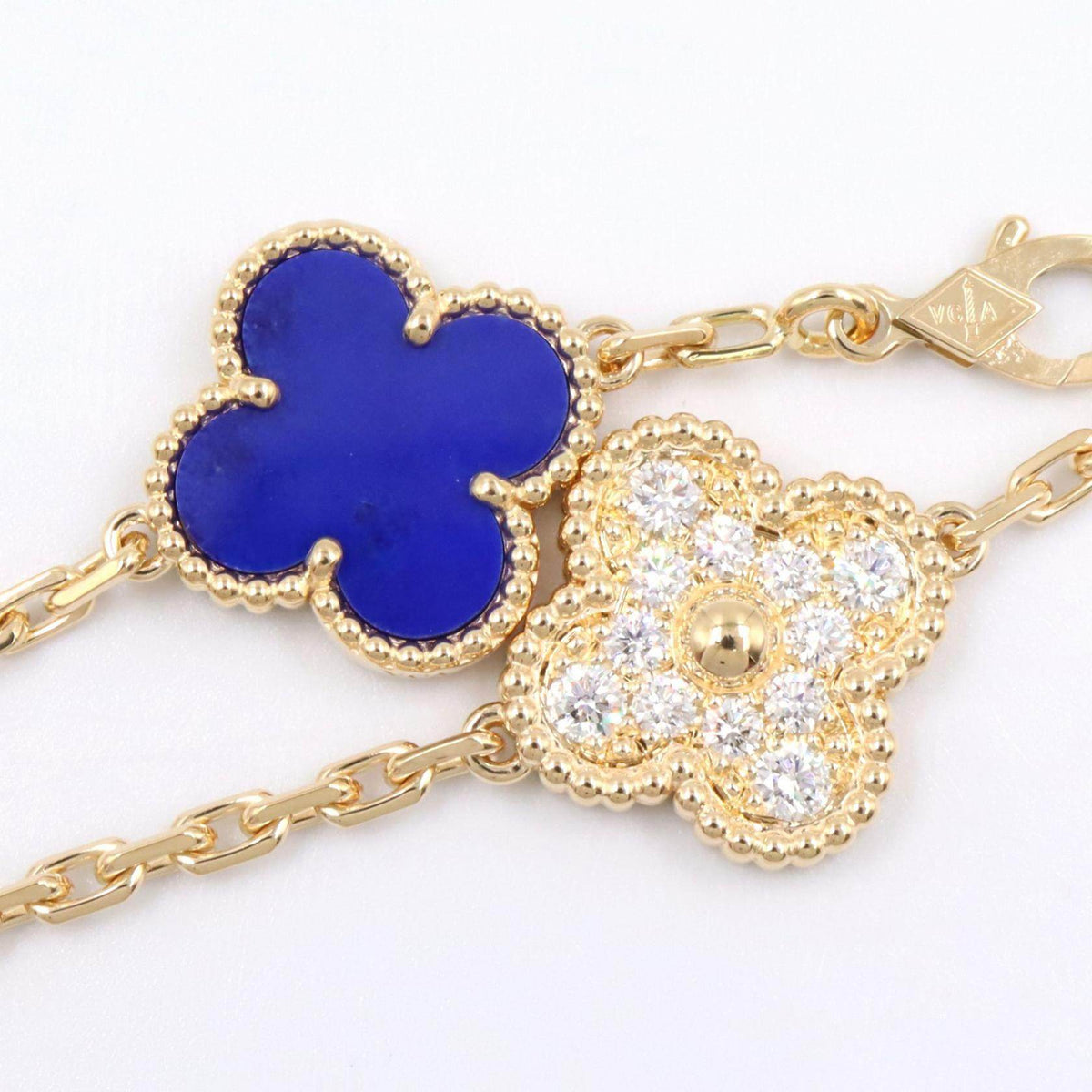 Van Cleef & Arpels Vintage Alhambra 18K Yellow Gold Lapis Lazuli Diamond Bracelet – packaging