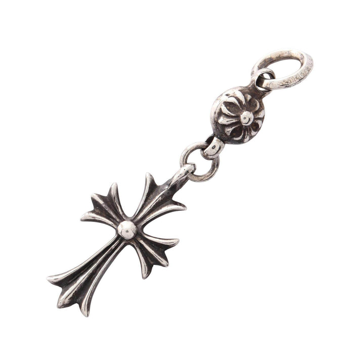 Chrome Hearts 1Ball Tiny Ch Cross Sterling Silver Pendant – front view