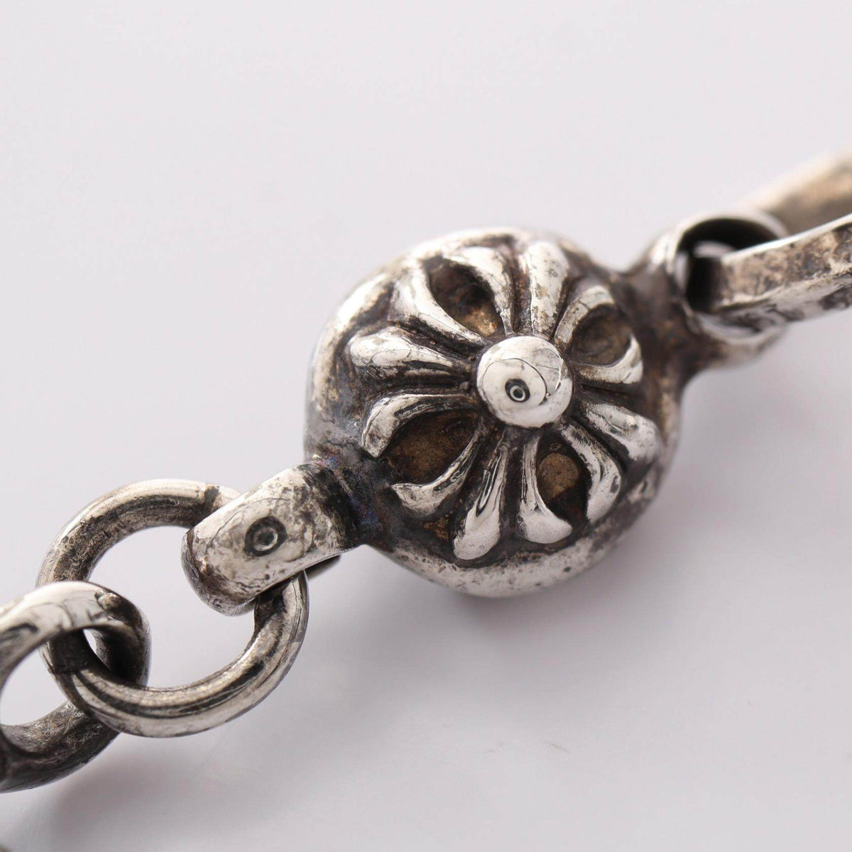 Chrome Hearts 1Ball Tiny Ch Cross Sterling Silver Pendant – close-up