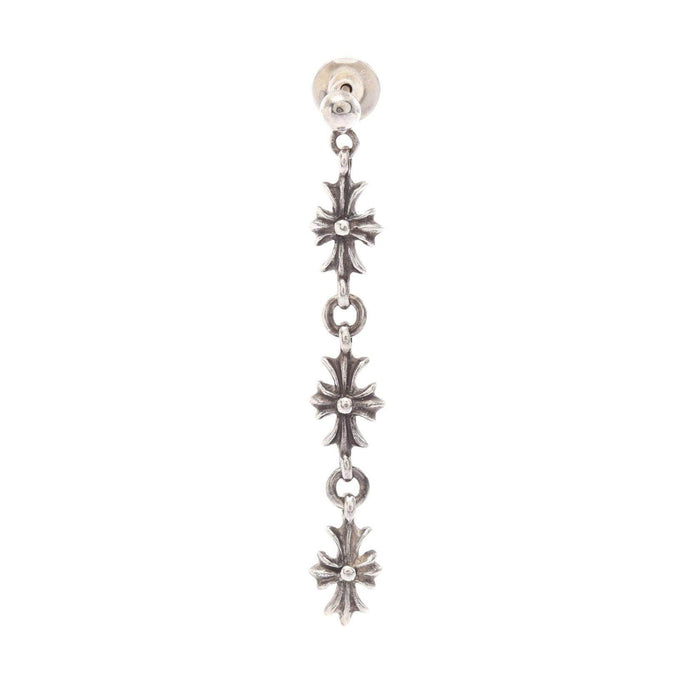Chrome Hearts Tiny E Ch Plus Sterling Silver Earrings – front view