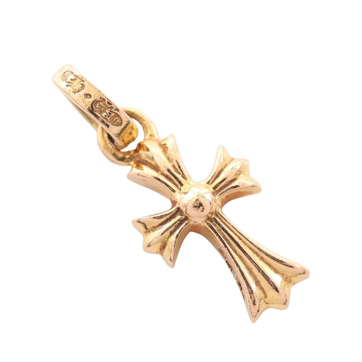 Chrome Hearts CH Cross Babyfat 22K Yellow Gold Diamond Pendant – pendant detail