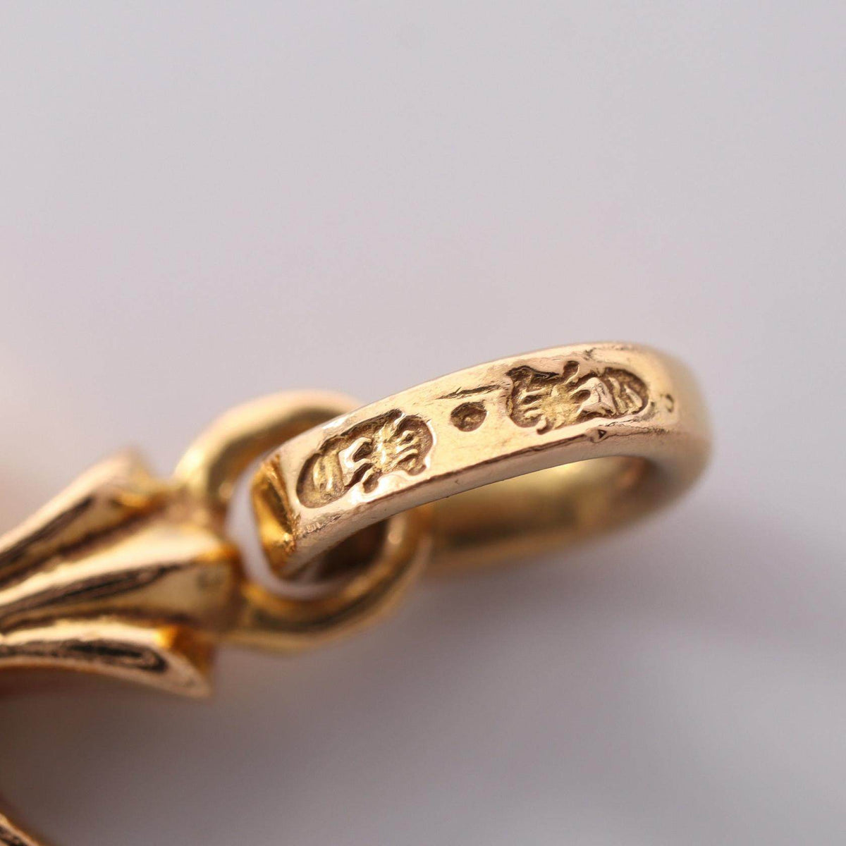 Chrome Hearts CH Cross Babyfat 22K Yellow Gold Diamond Pendant – close-up