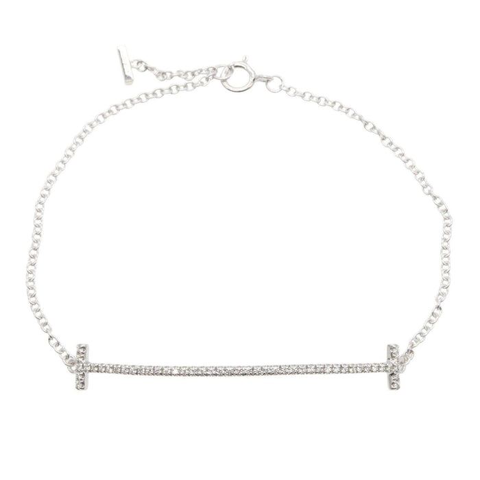 Tiffany & Co. T Smile 18K White Gold Diamond Bracelet – front view