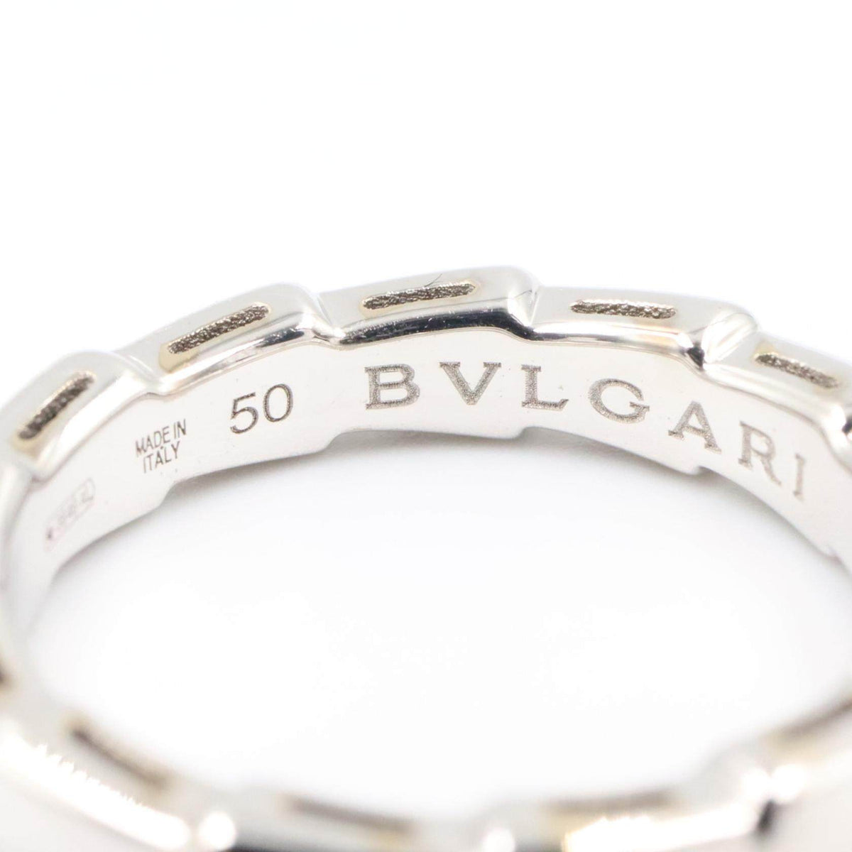 Bulgari Serpenti Viper 18K White Gold Ring – top view