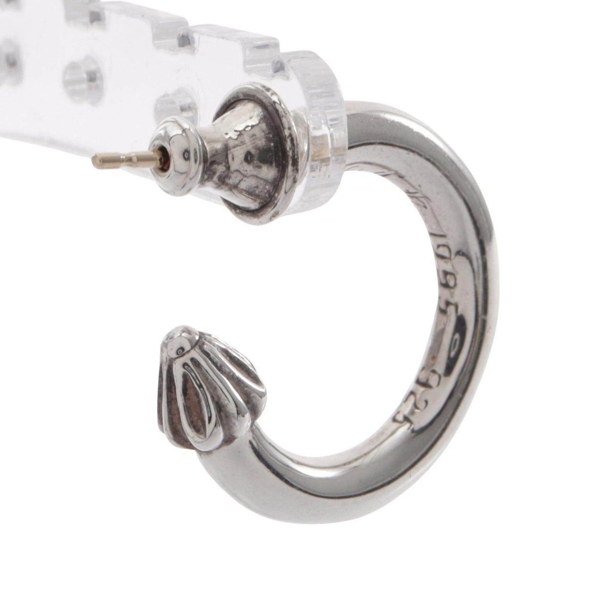 Chrome Hearts Plain Sterling Silver Hoop Earrings – side view