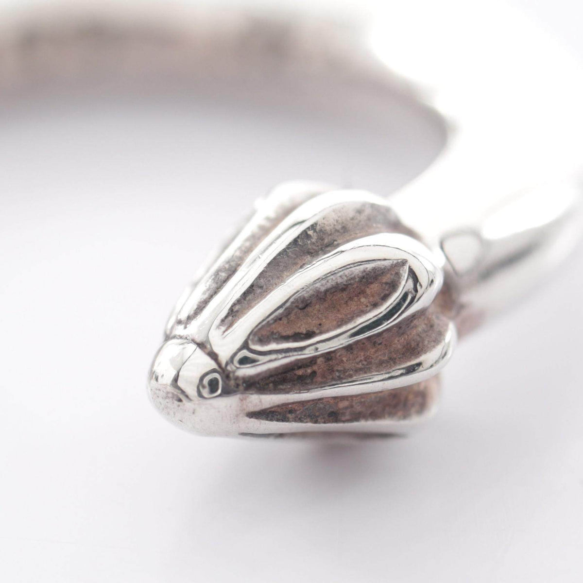 Chrome Hearts Plain Sterling Silver Hoop Earrings – close-up