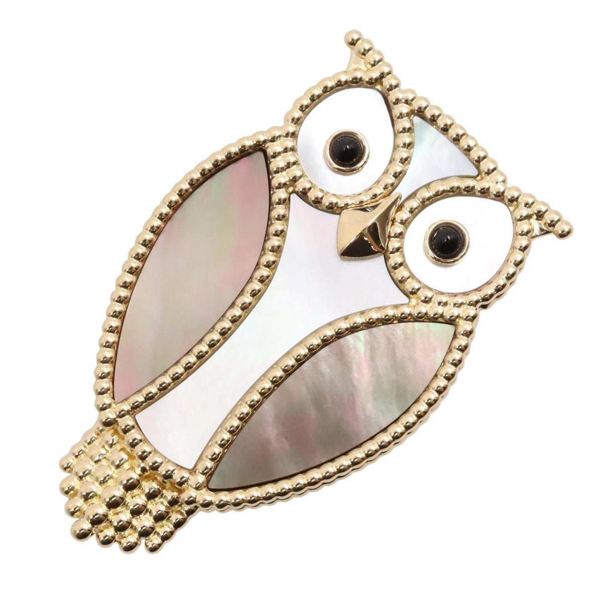 Van Cleef & Arpels Lucky Animals Owl 18K Yellow Gold Brooch – front view