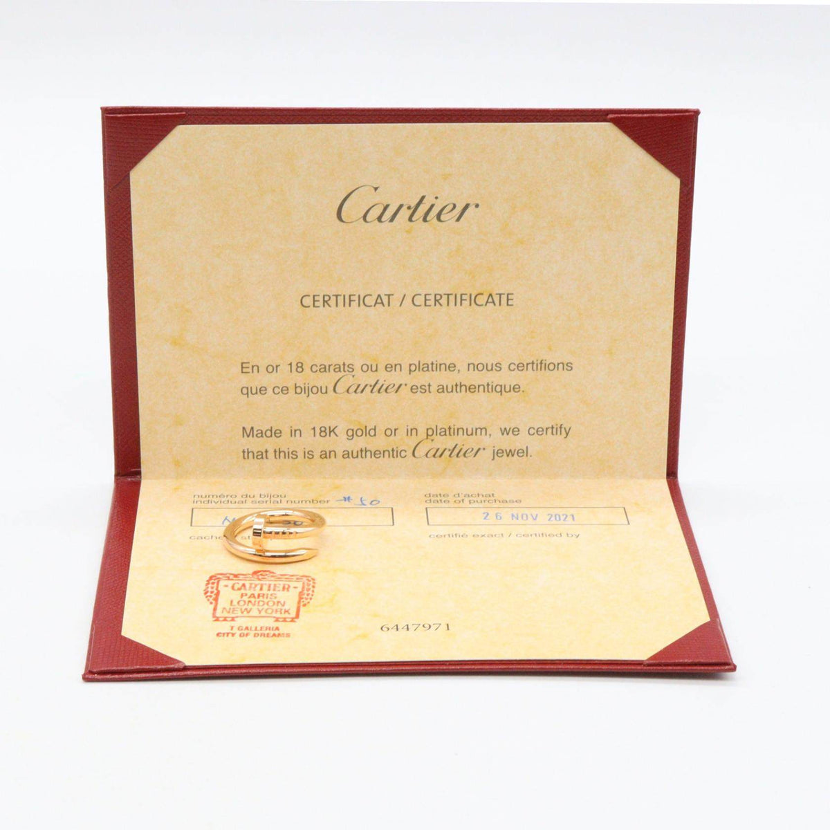 Cartier Juste Un Clou 18K Rose Gold Ring – close-up