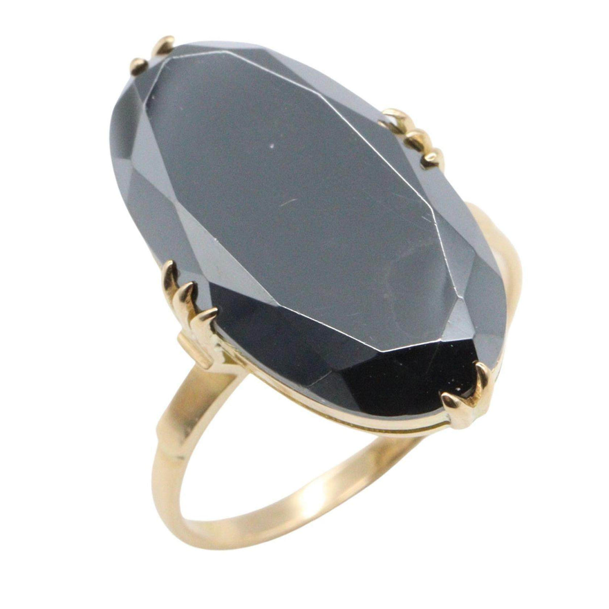 18K Yellow Gold Gemstone Ring – front view