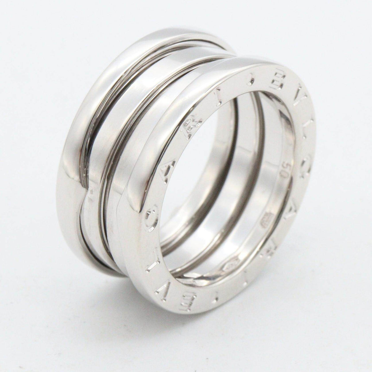 Bulgari B-zero1 4 Band 18K White Gold Diamond Ring – inside band