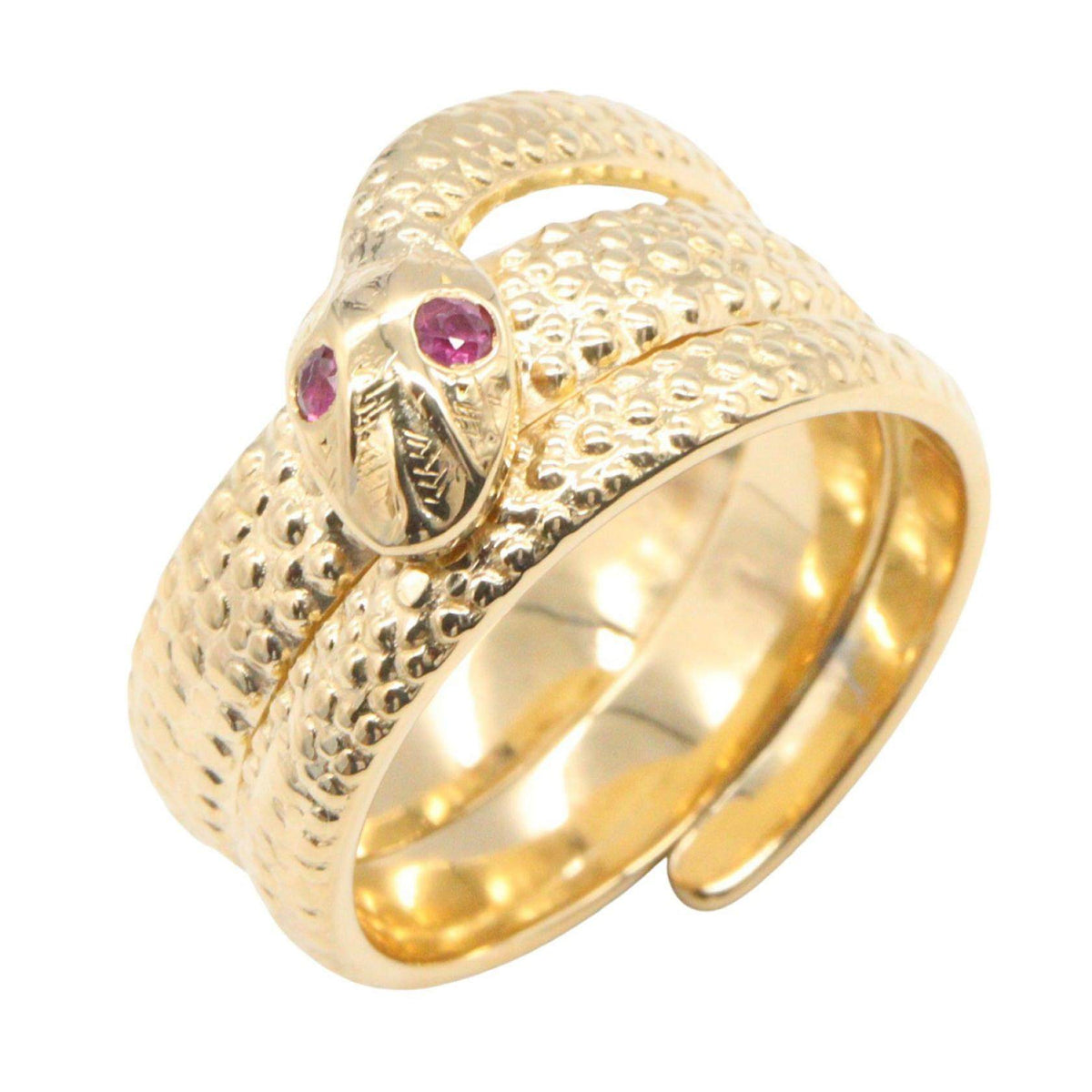 18K Yellow Gold Ruby Ring – front view