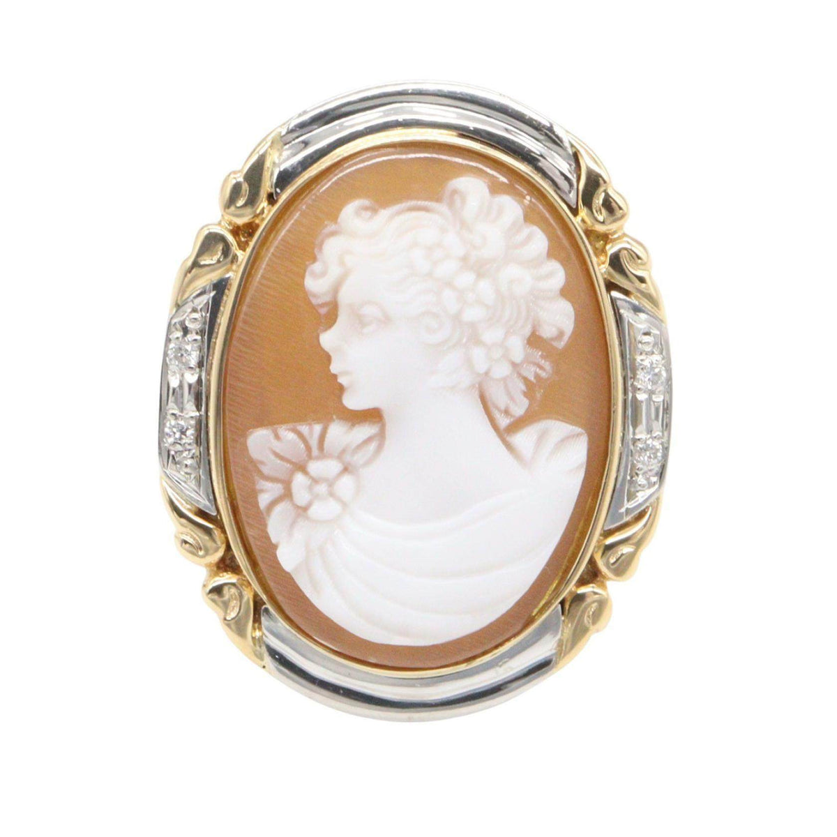 Platinum Cameo Ring – side view