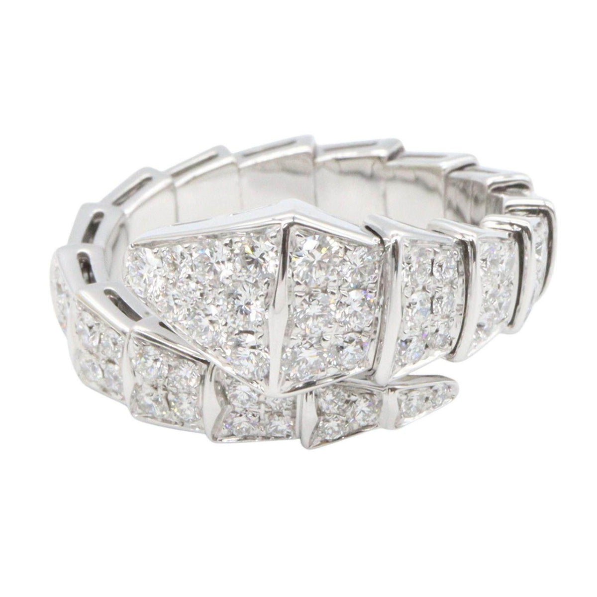 Bulgari Serpenti Viper 18K White Gold Diamond Ring – side view