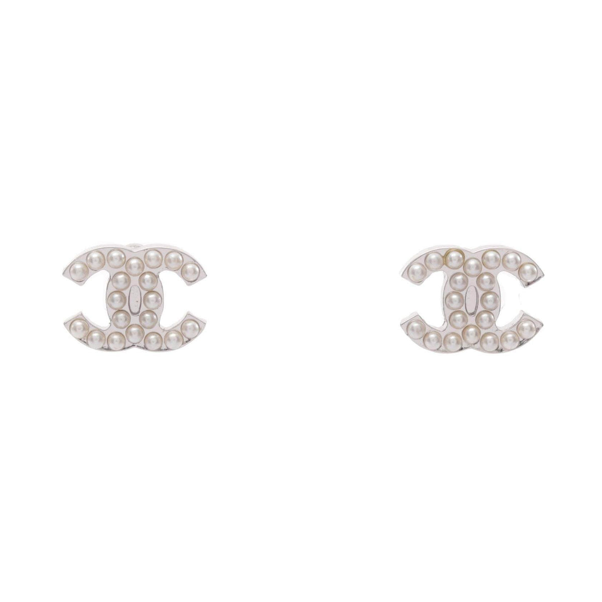 Chanel Coco Mark Brass Earrings – front view