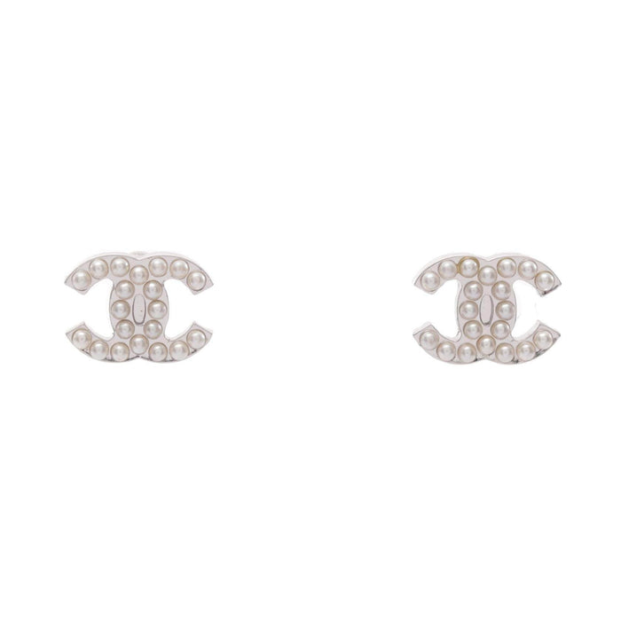 Chanel Coco Mark Brass Earrings – front view