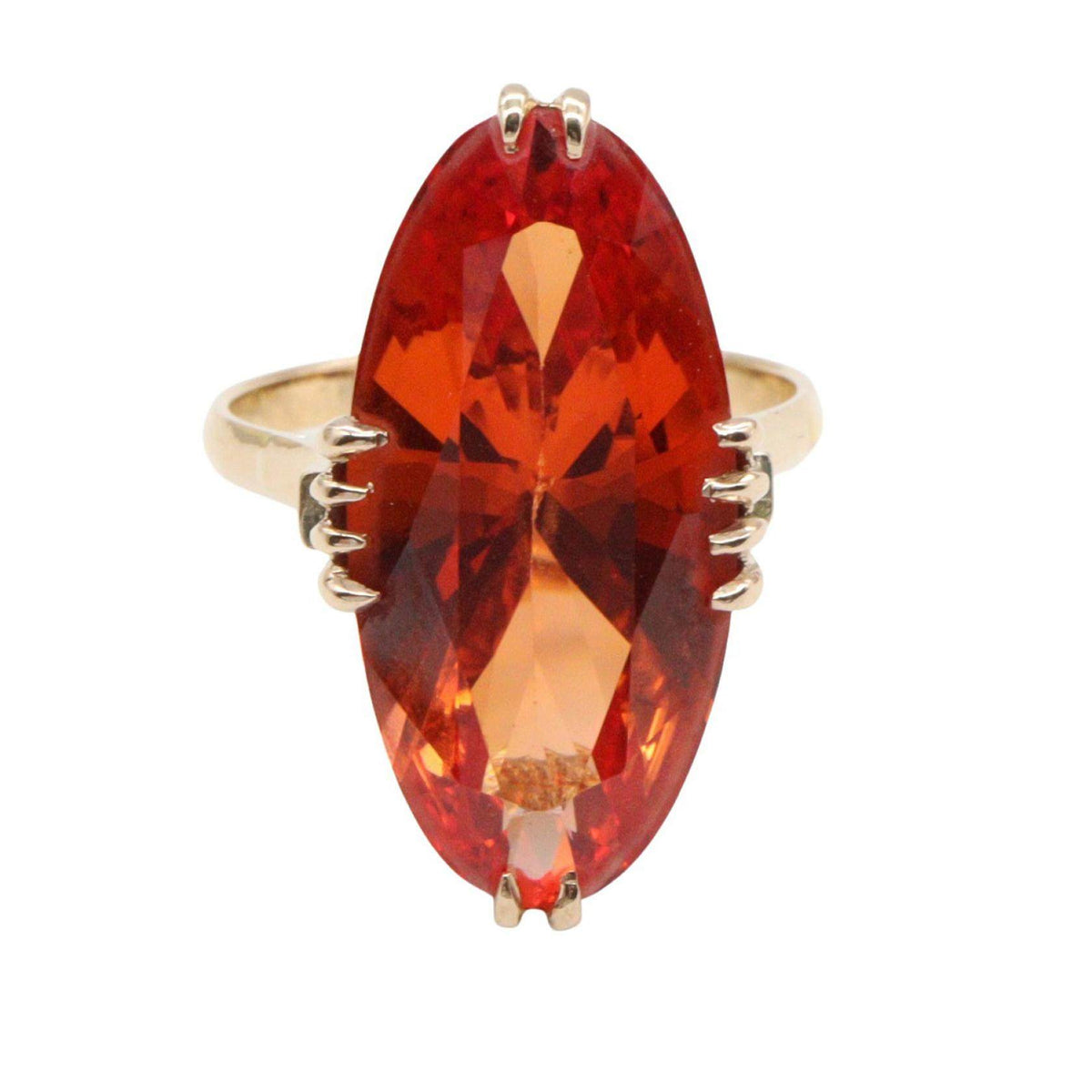 18K Yellow Gold Gemstone Ring – side view