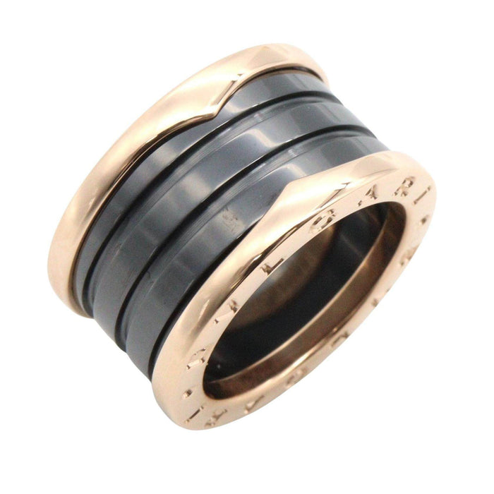 Bulgari B-zero1 Ceramic 18K Rose Gold Ring – front view