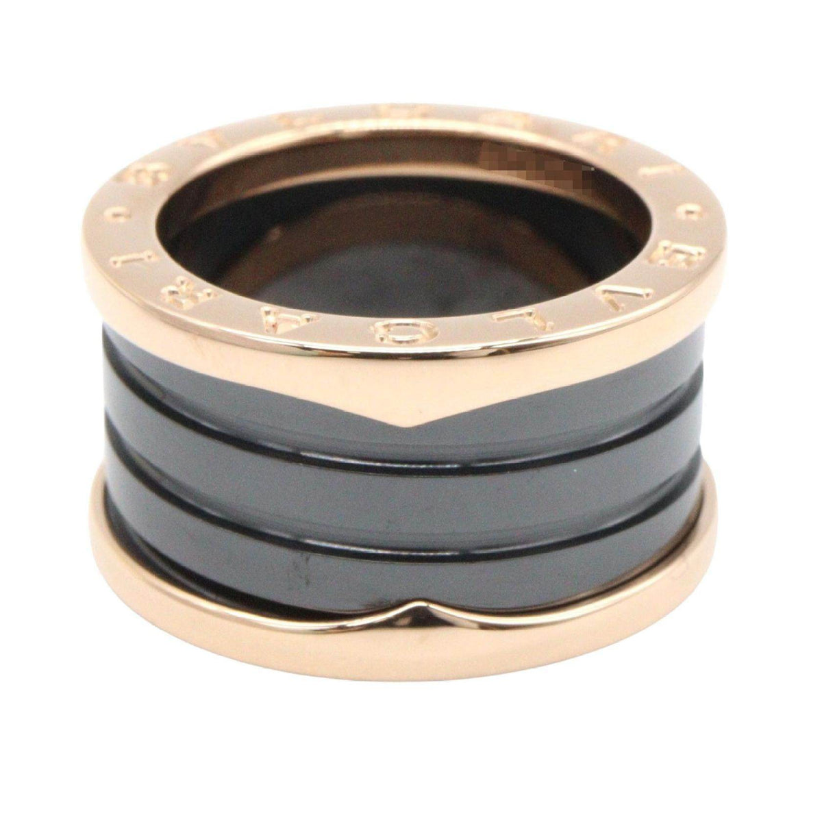 Bulgari B-zero1 Ceramic 18K Rose Gold Ring – top view
