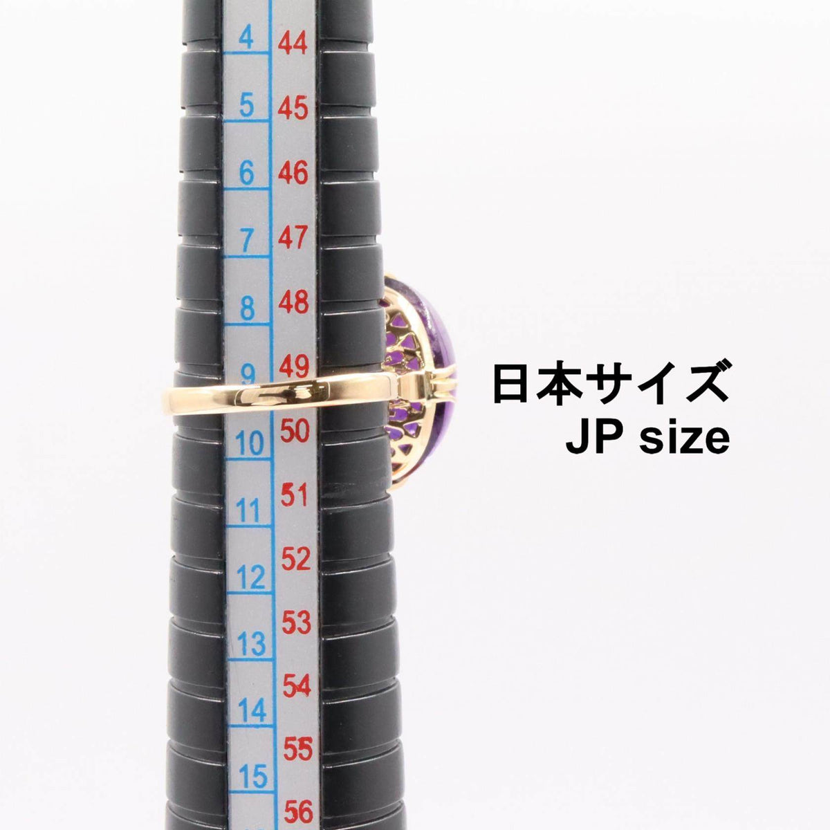 18K Yellow Gold Gemstone Amethyst Ring – alternate view