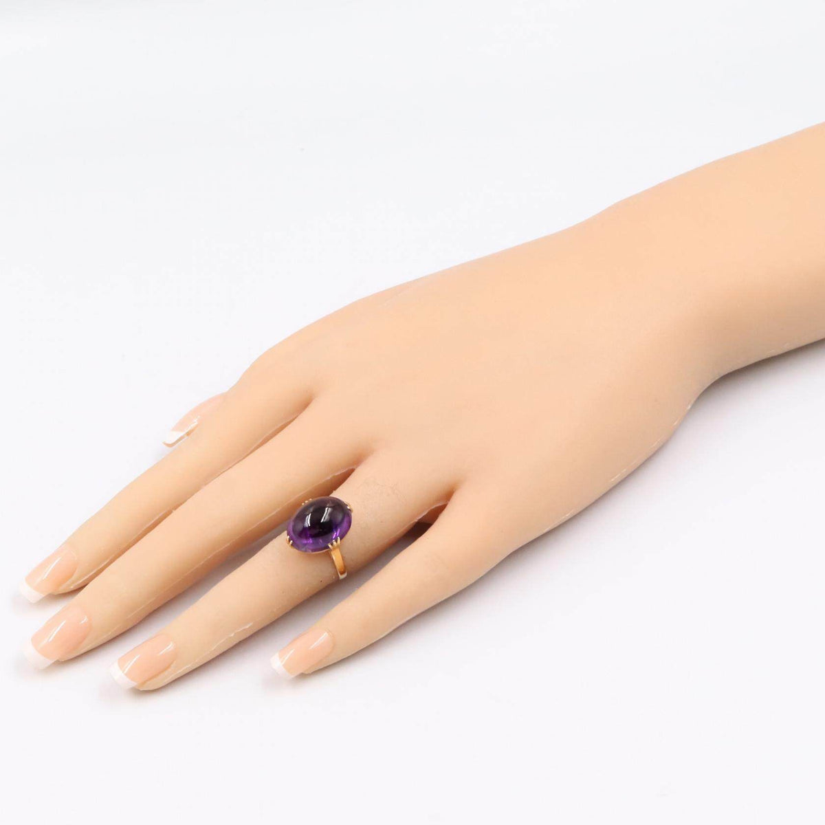 18K Yellow Gold Gemstone Amethyst Ring – image 8