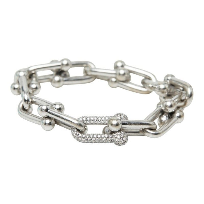 Tiffany & Co. Hardwear Large Link 18K White Gold Bracelet – front view