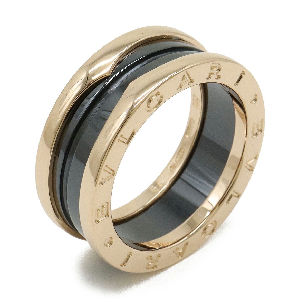 Bulgari B-zero1 Ceramic 18K Rose Gold Ring – front view