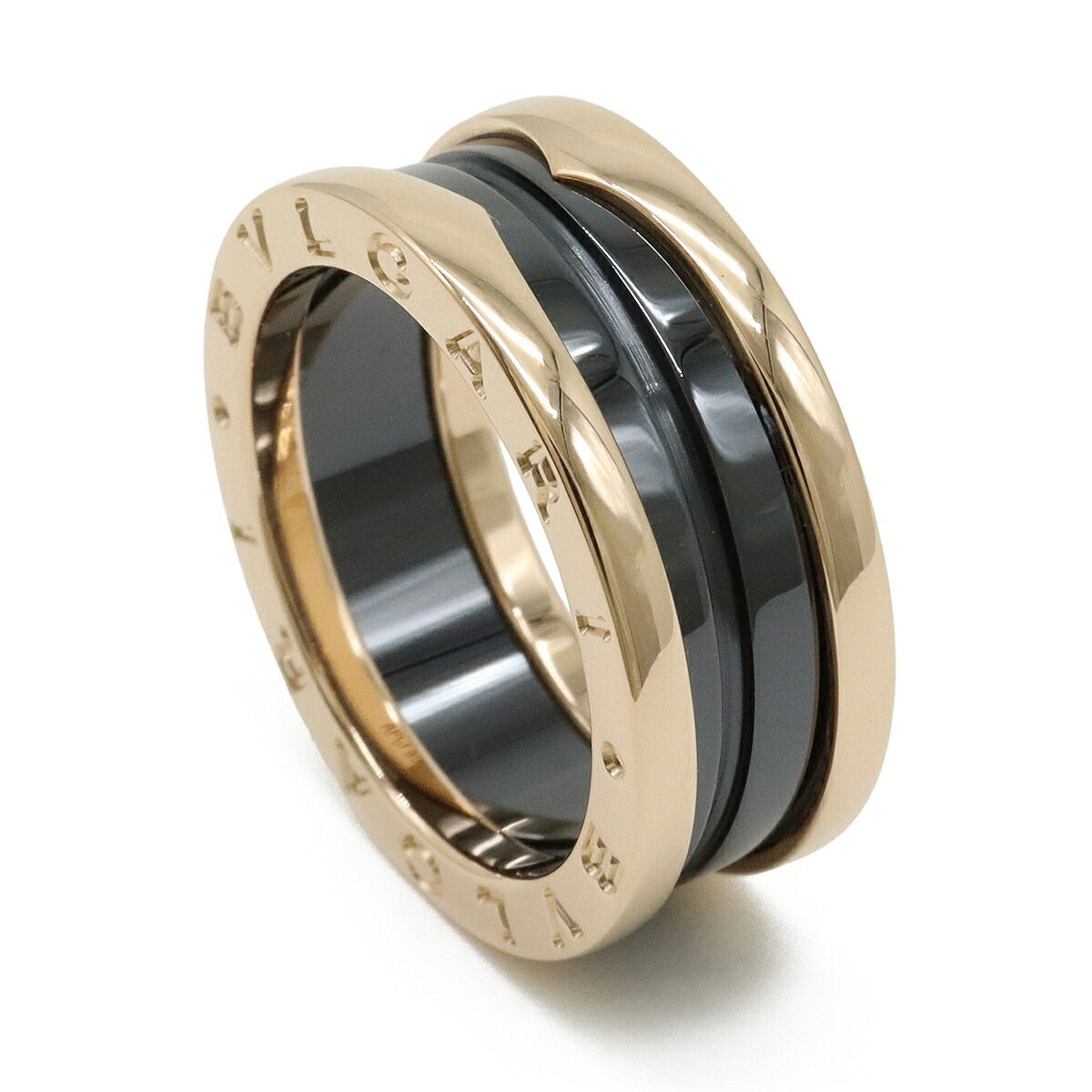 Bulgari B-zero1 Ceramic 18K Rose Gold Ring – side view