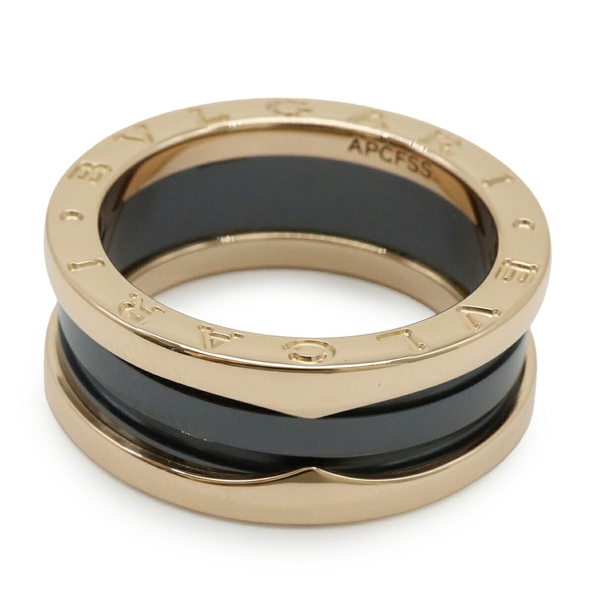 Bulgari B-zero1 Ceramic 18K Rose Gold Ring – top view