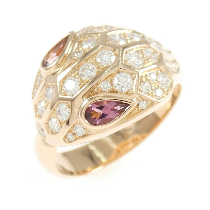Bulgari Serpenti 18K Rose Gold Tourmaline Diamond Ring – front view