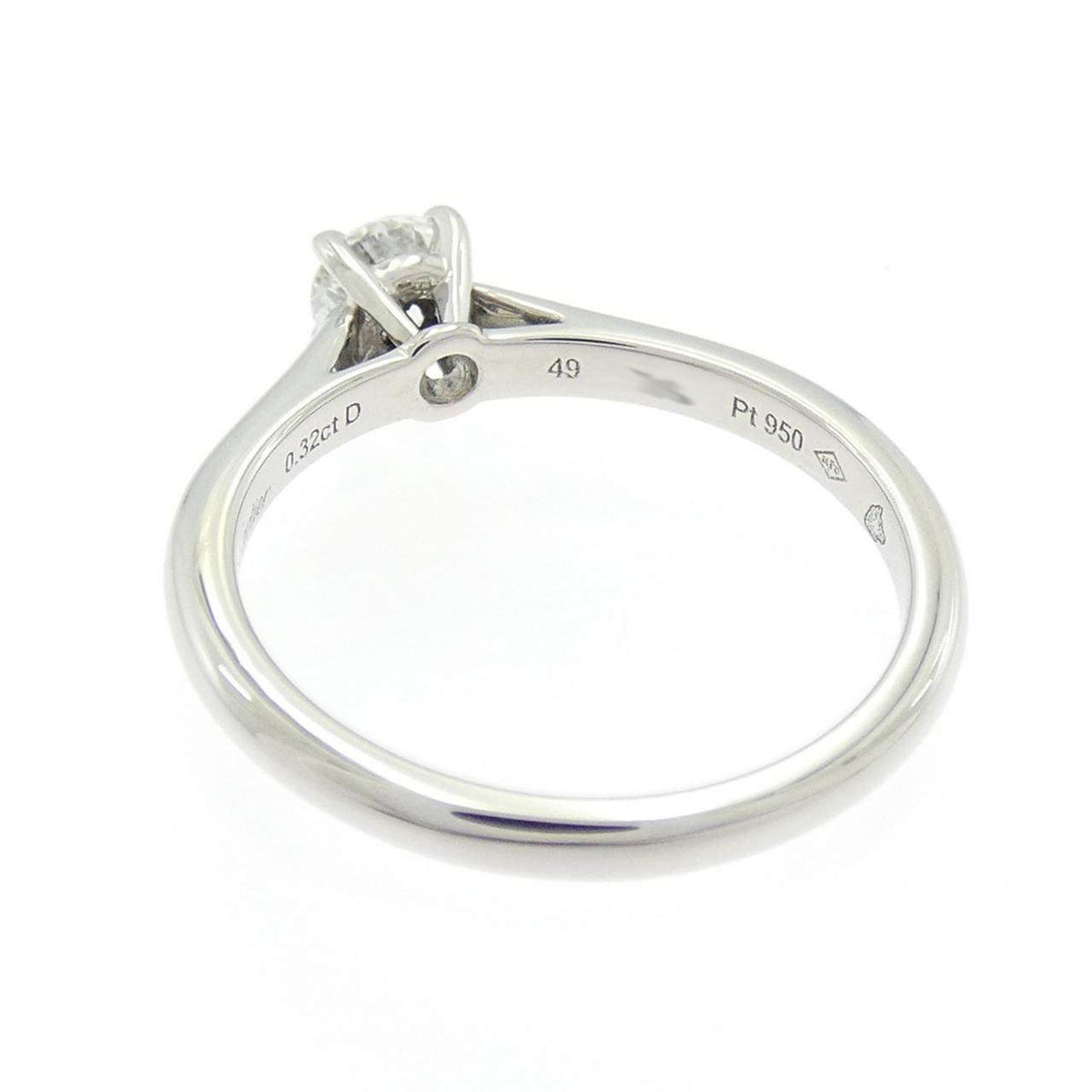 Cartier 1895 Platinum Diamond Solitaire Ring – top view