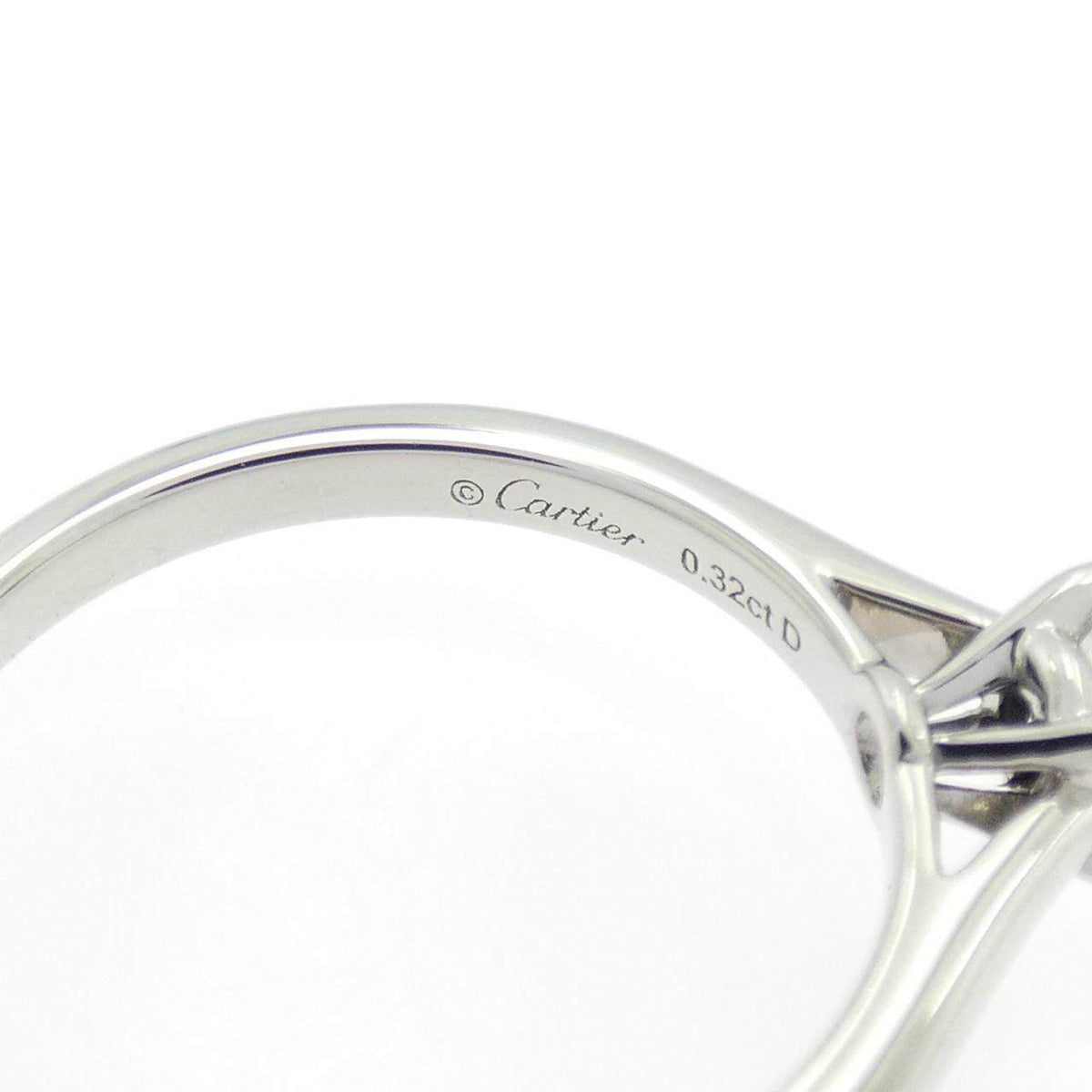 Cartier 1895 Platinum Diamond Solitaire Ring – inside band