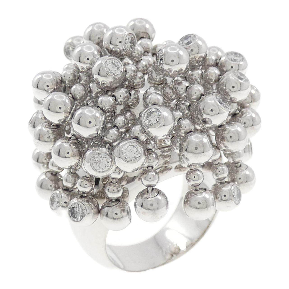 Cartier Peruk 18K White Gold Diamond Ring – front view