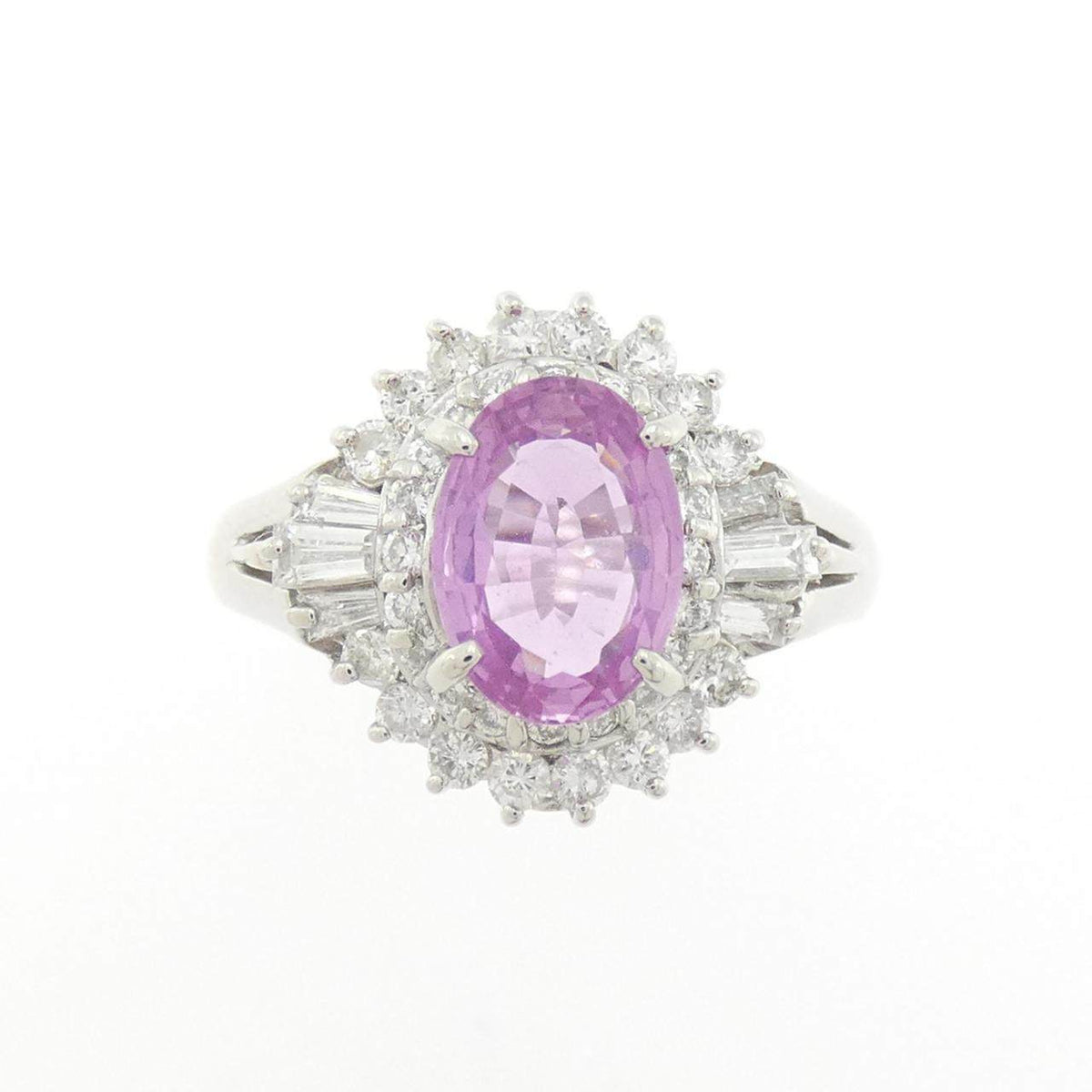 Platinum Diamond Sapphire Ring – side view