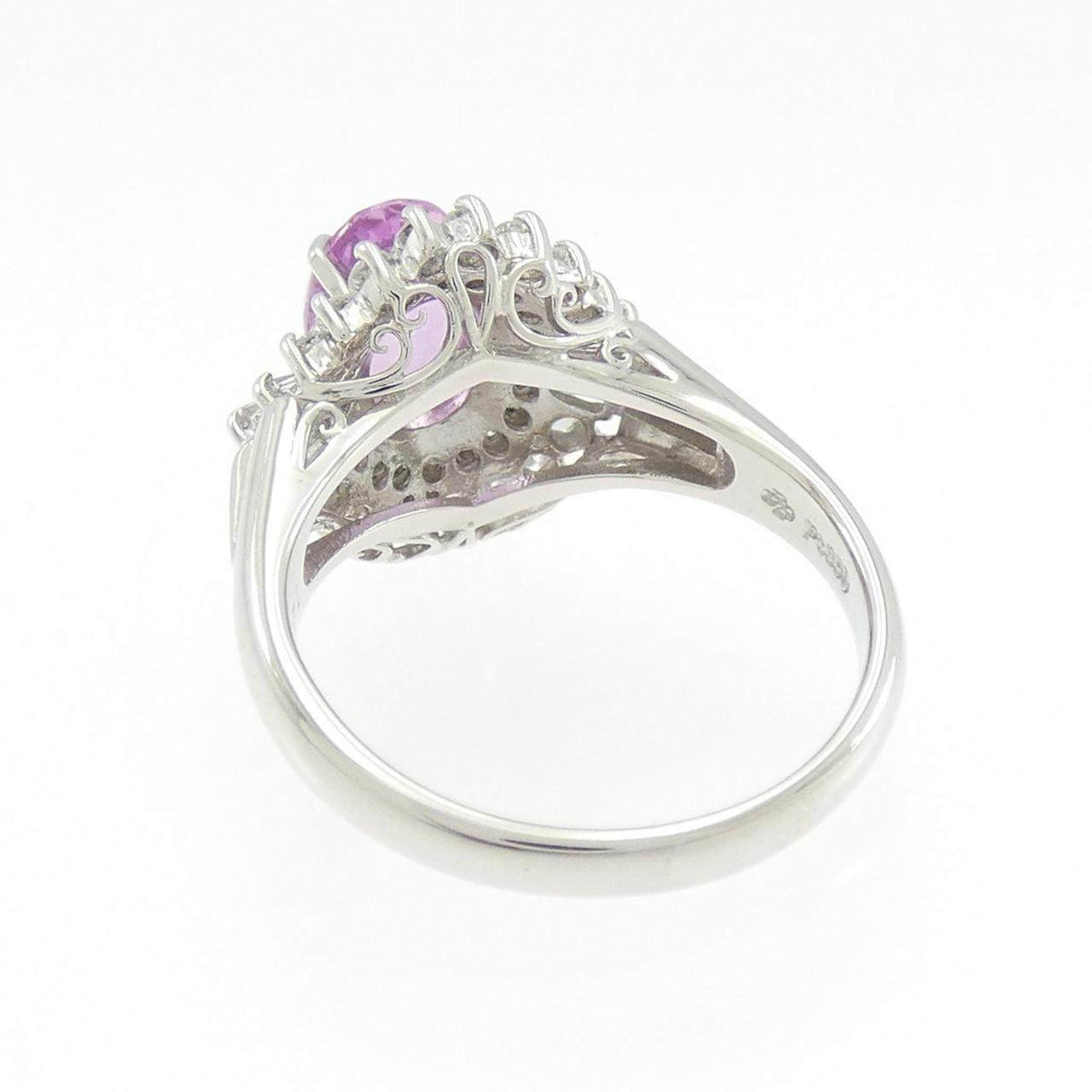 Platinum Diamond Sapphire Ring – top view