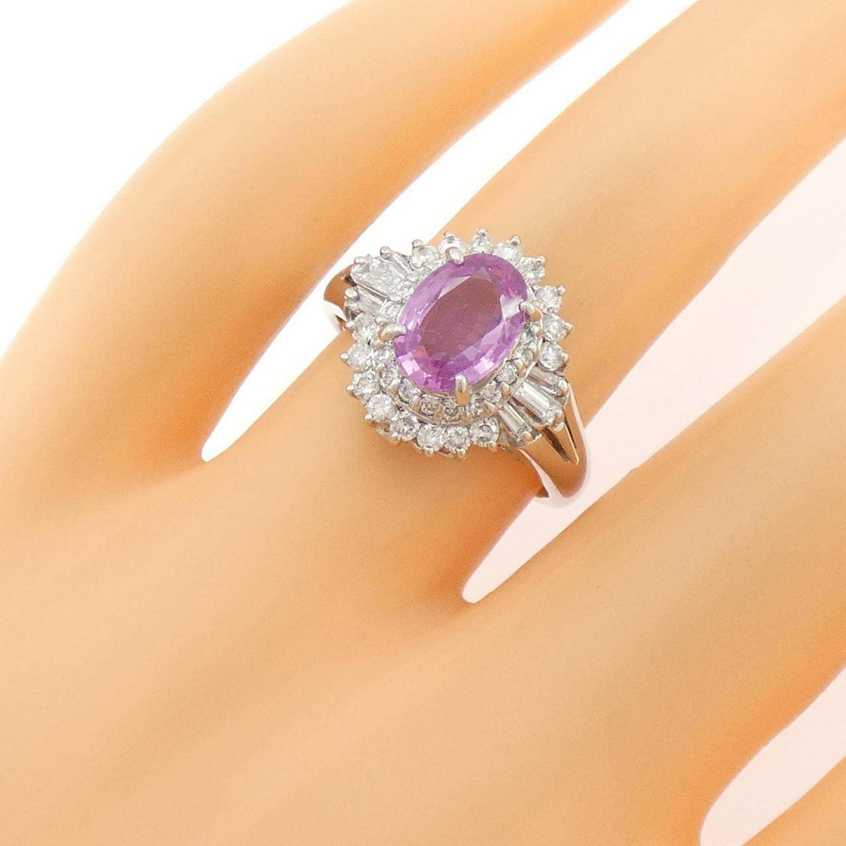 Platinum Diamond Sapphire Ring – inside band