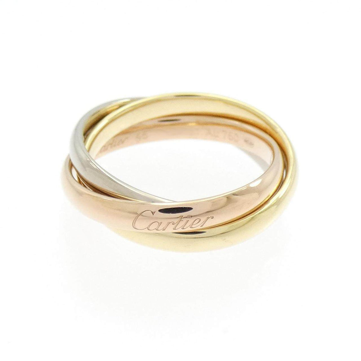Cartier Trinity Small Three 18K Yellow Gold Diamond Ring – front view