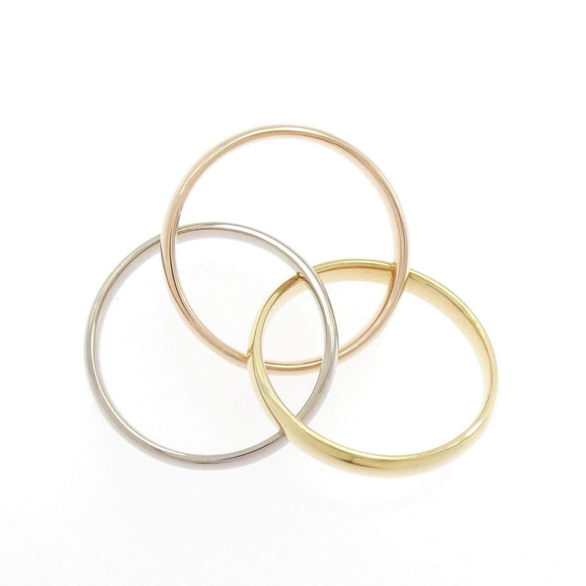Cartier Trinity Small Three 18K Yellow Gold Diamond Ring – top view