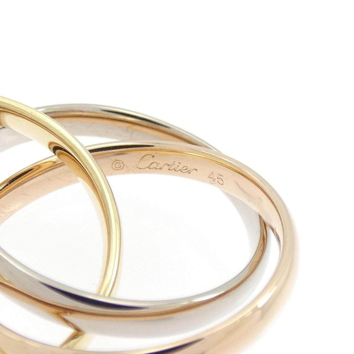 Cartier Trinity Small Three 18K Yellow Gold Diamond Ring – inside band