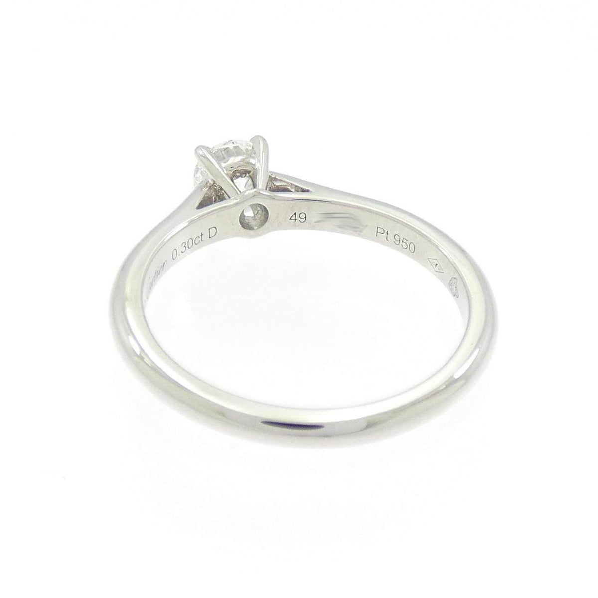 Cartier 1895 Platinum Diamond Solitaire Ring – top view