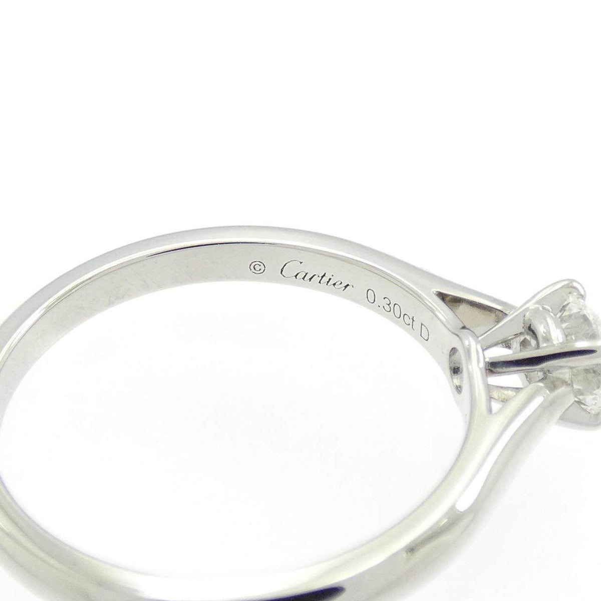 Cartier 1895 Platinum Diamond Solitaire Ring – inside band