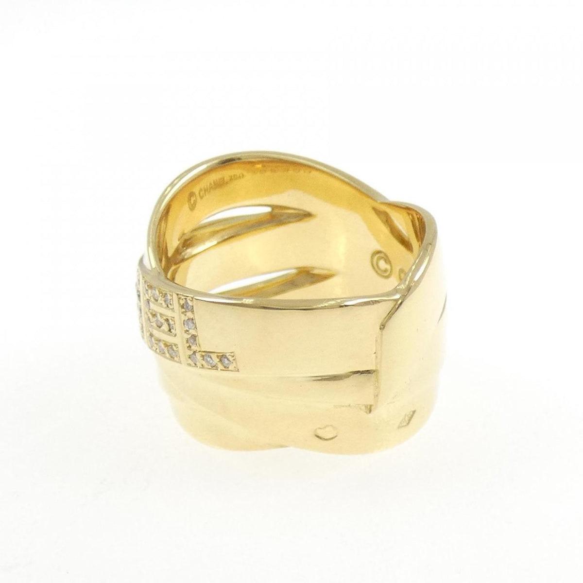 Chanel Boulduk 18K Yellow Gold Diamond Ring – top view