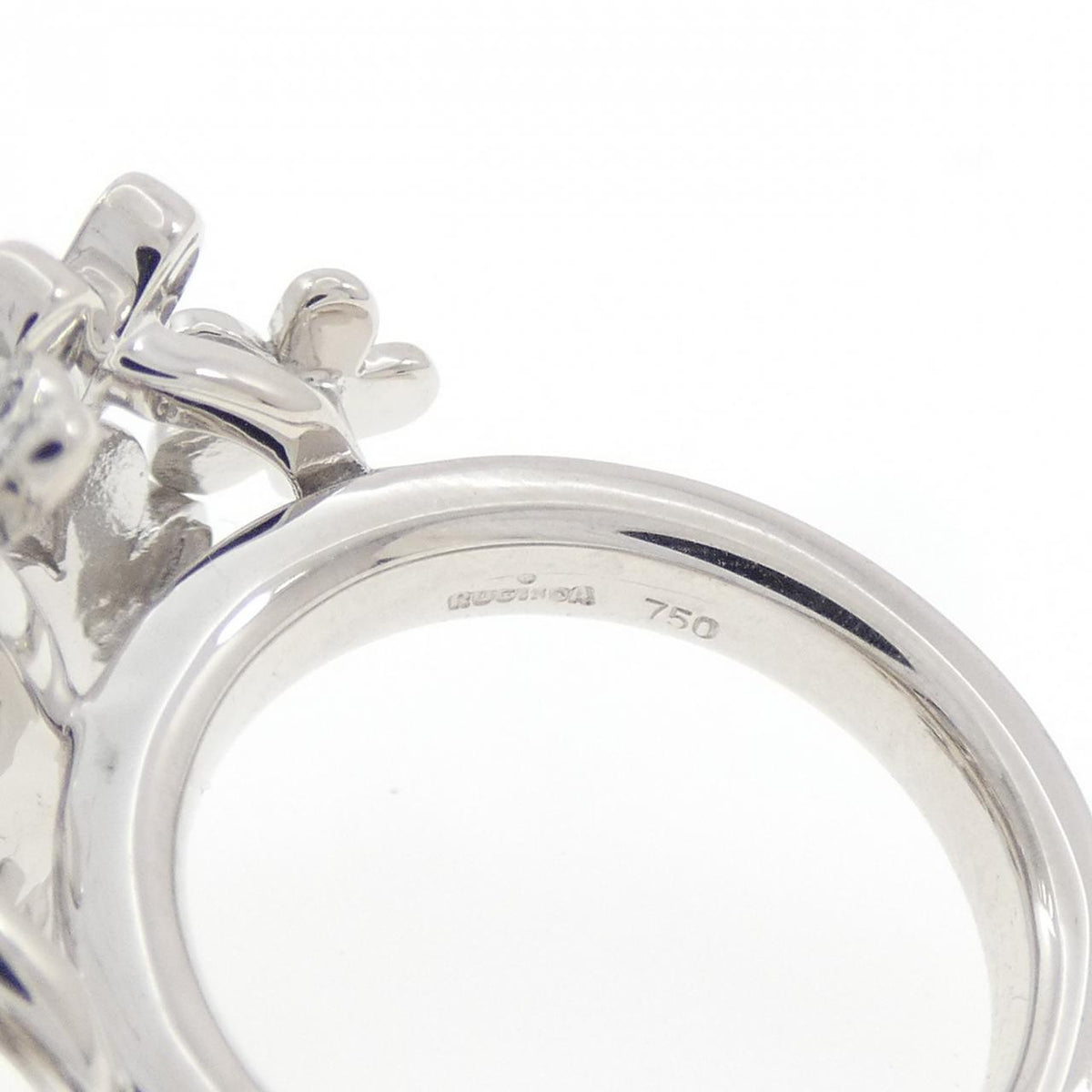Luziada 18K White Gold Diamond Ring – inside band
